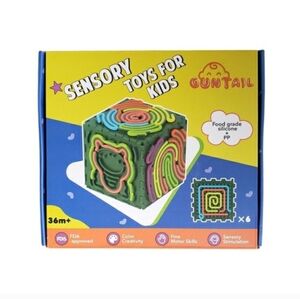 GUNTAIL Sensory Activity Cube Toy Set of 6, Multicolor, 36m+